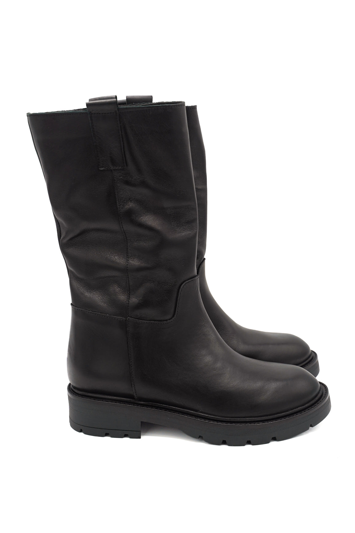 Gaia Shoes Rock 2 stivali mid-calf in pelle con suola chunky