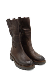Gaia Shoes Rock 2 biker in pelle con finiture sfumate