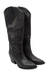 Gaia Shoes Mexico 1 texano alto con punta allungata in pelle