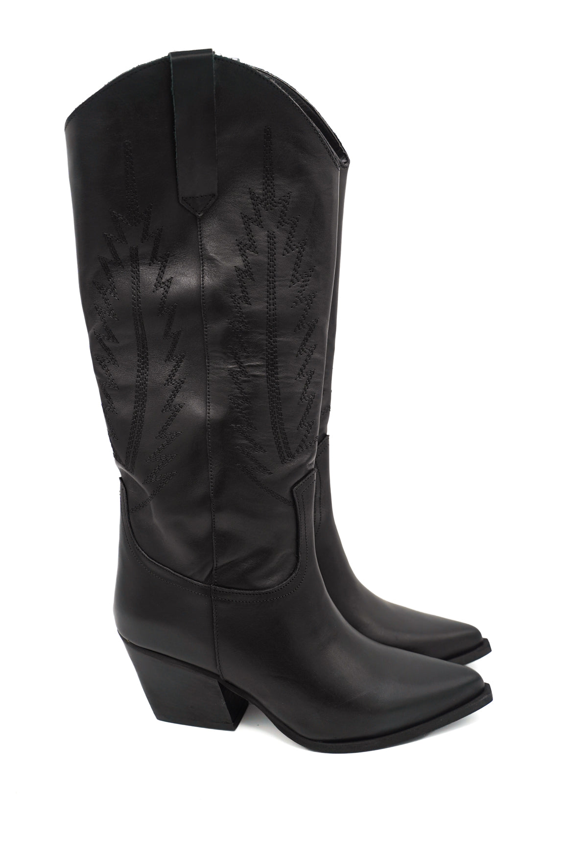 Gaia Shoes Mexico 1 texano alto con punta allungata in pelle