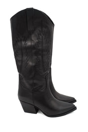 Gaia Shoes Mexico 1 texano alto con punta allungata in pelle