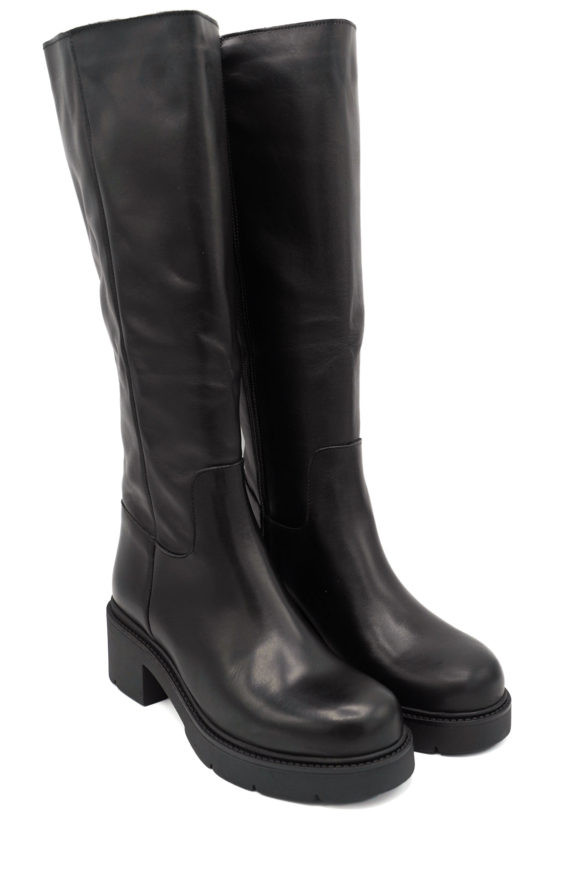Gaia Shoes Vienna 8 stivali alti in pelle silhouette classica slanciata