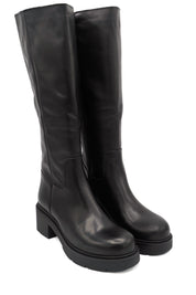 Gaia Shoes Vienna 8 stivali alti in pelle silhouette classica slanciata
