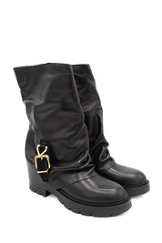 Gaia Shoes Praga 5 stivali biker con ghetta e fibbia