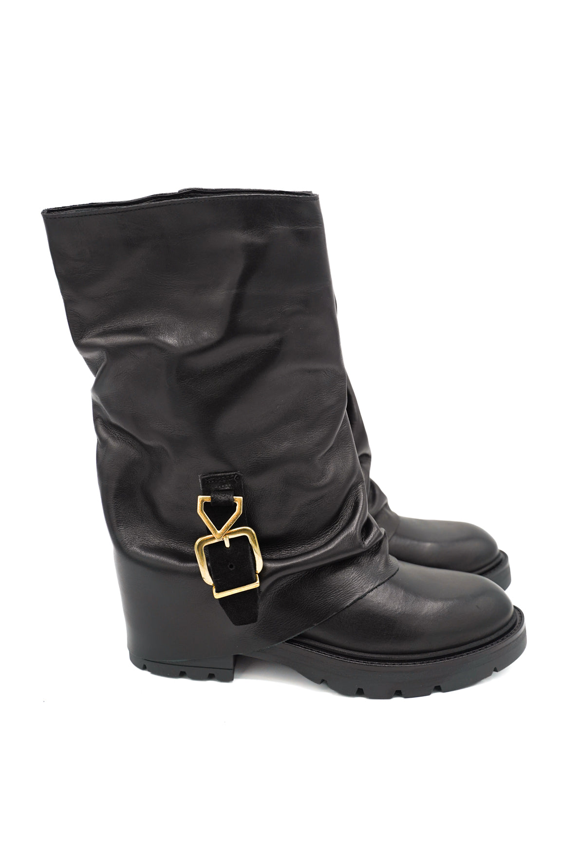 Gaia Shoes Praga 5 stivali biker con ghetta e fibbia