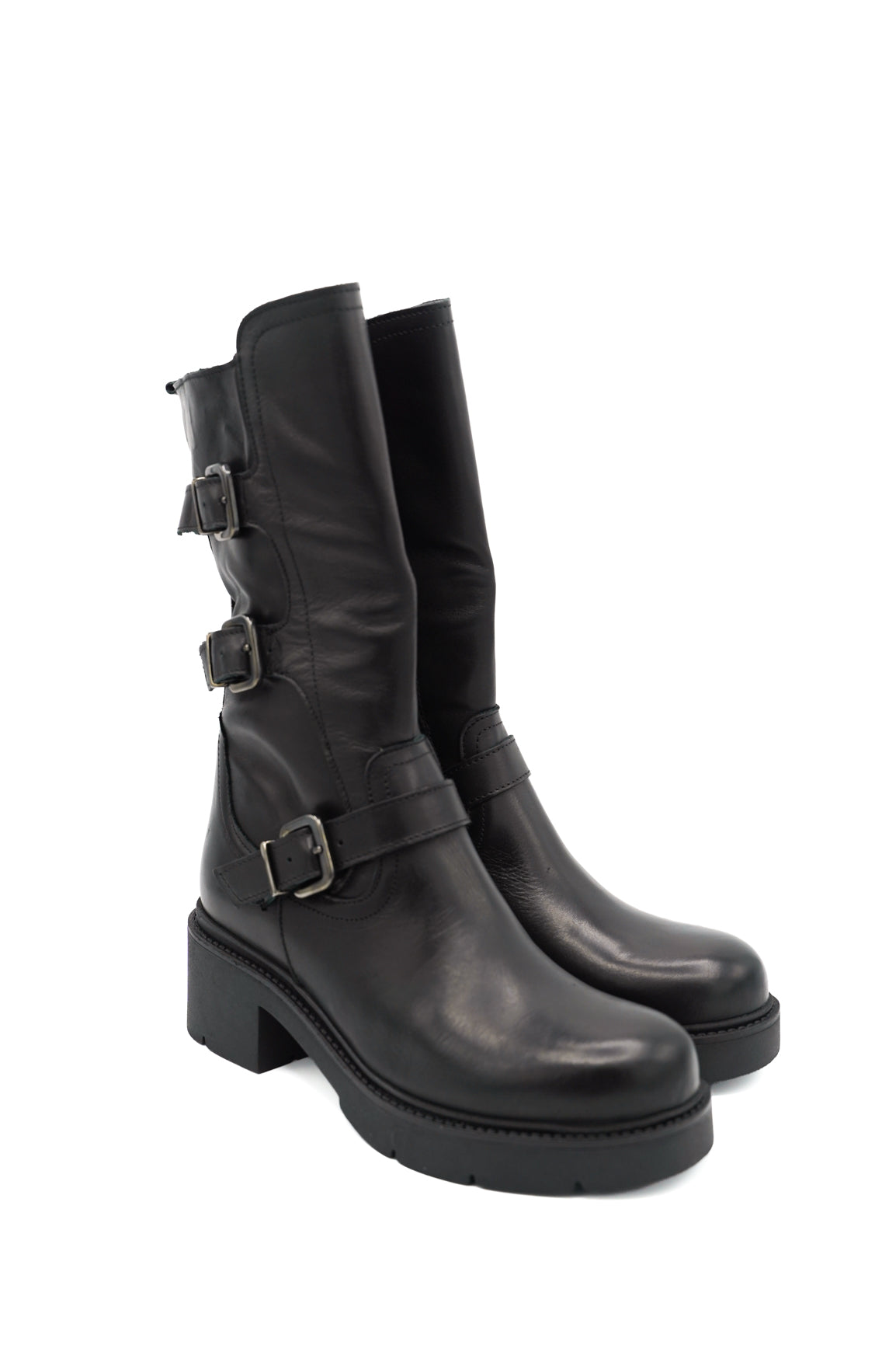 Gaia Shoes Vienna 12 stivali biker tre fibbie