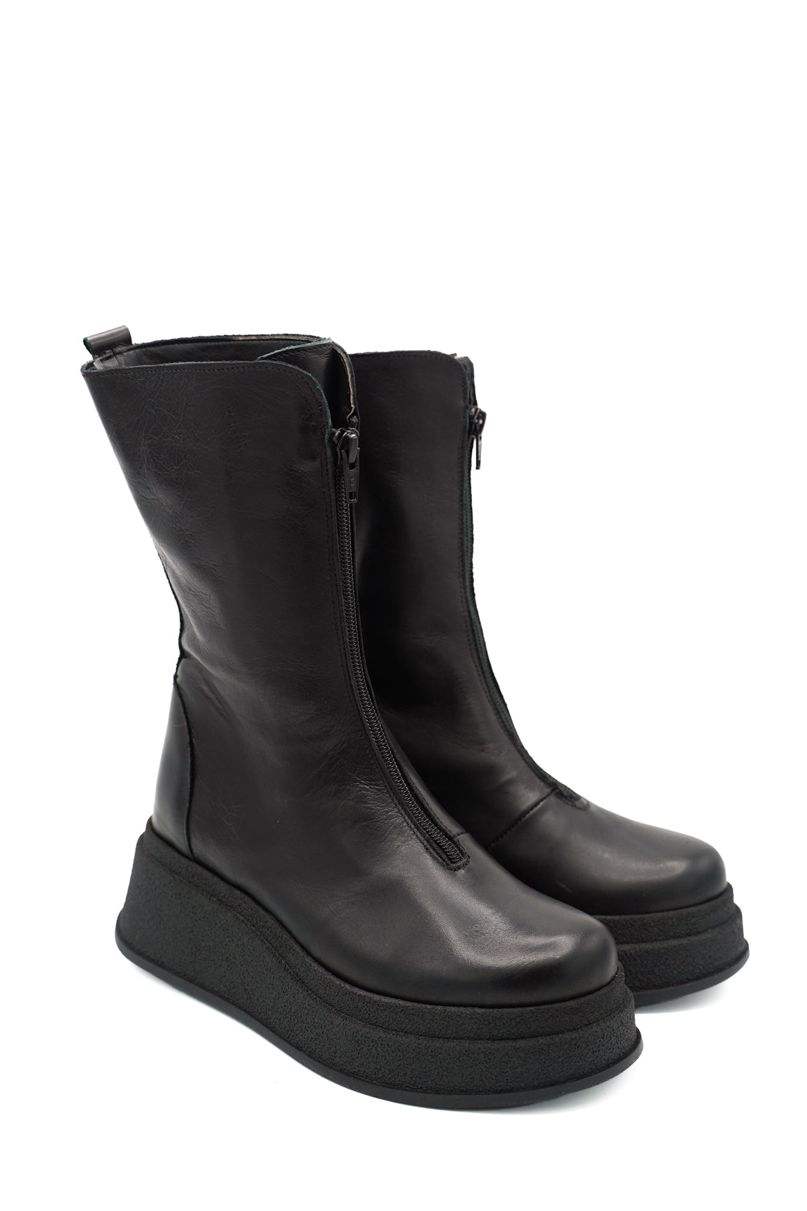 Gaia Shoes NG2 stivali in pelle con cerniera frontale