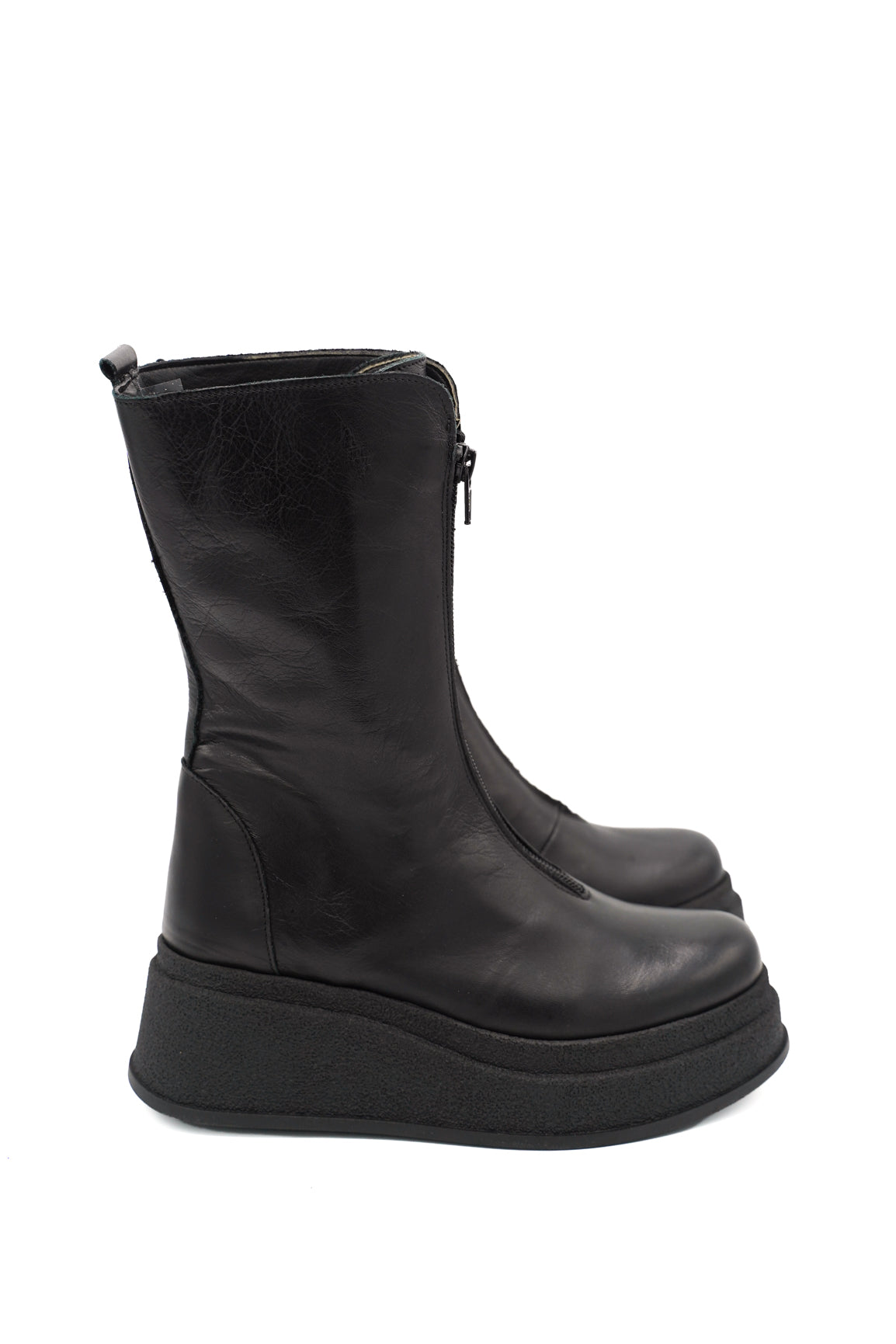 Gaia Shoes NG2 stivali in pelle con cerniera frontale