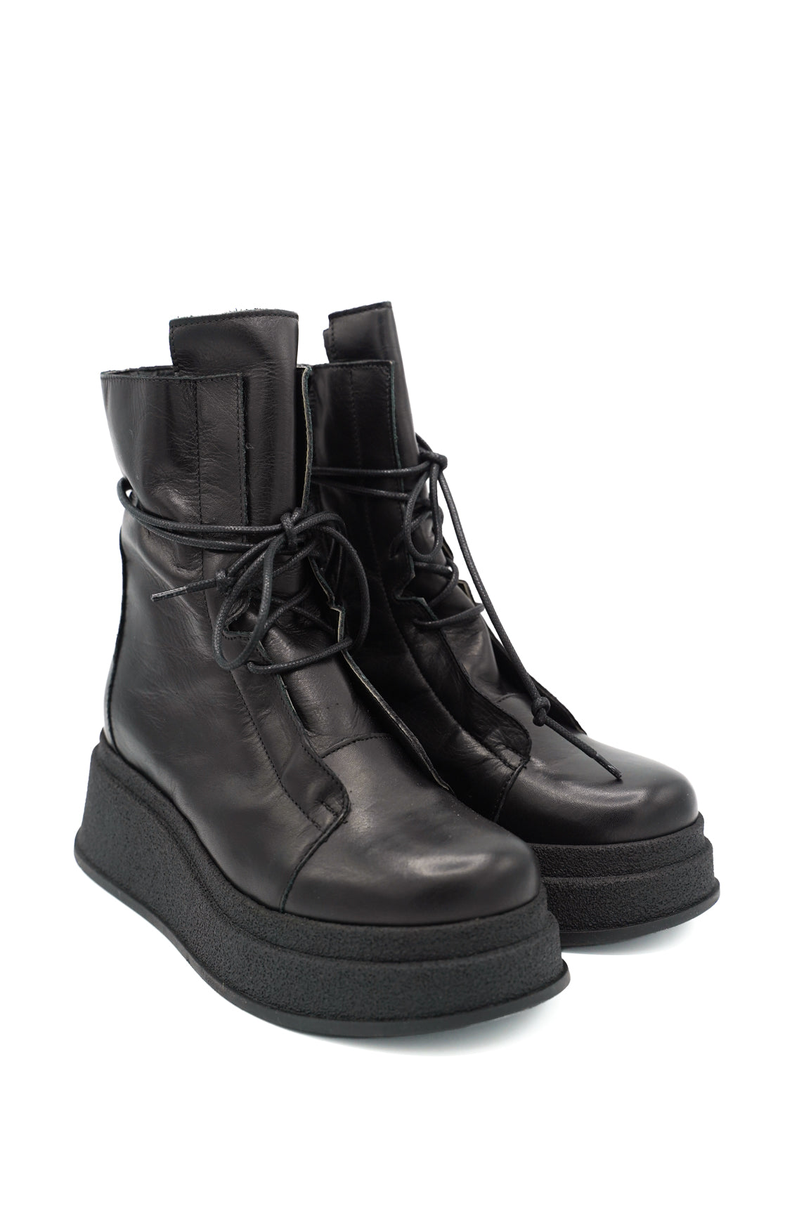Gaia Shoes London 1 anfibi in pelle con suola platform