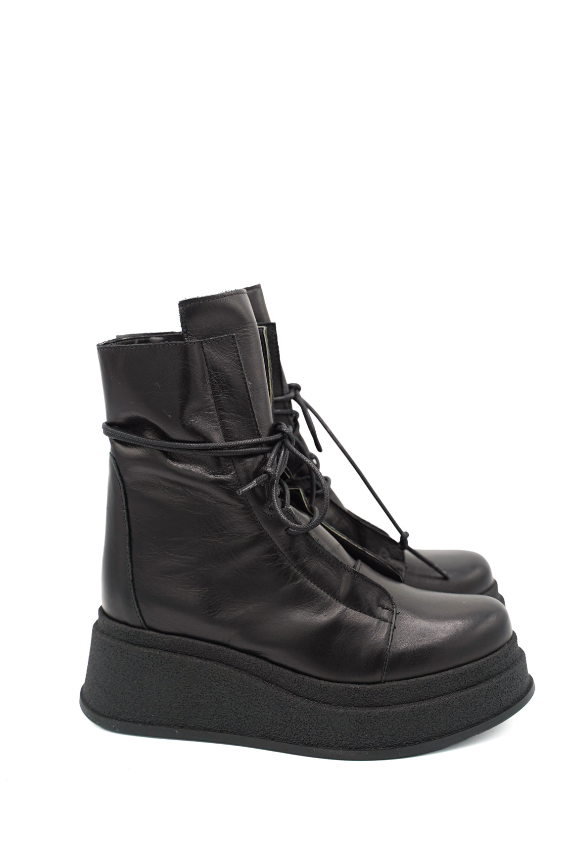 Gaia Shoes London 1 anfibi in pelle con suola platform