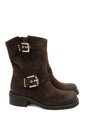 Gaia Shoes Thalia biker boots in pelle scamosciata