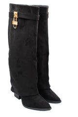 Gaia Shoes Flaminia stivali scamosciati effetto risvolto