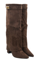 Gaia Shoes Gabriella stivali scamosciati con risvolto