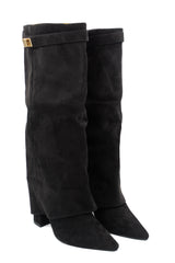 Gaia Shoes Gabriella stivali scamosciati con risvolto