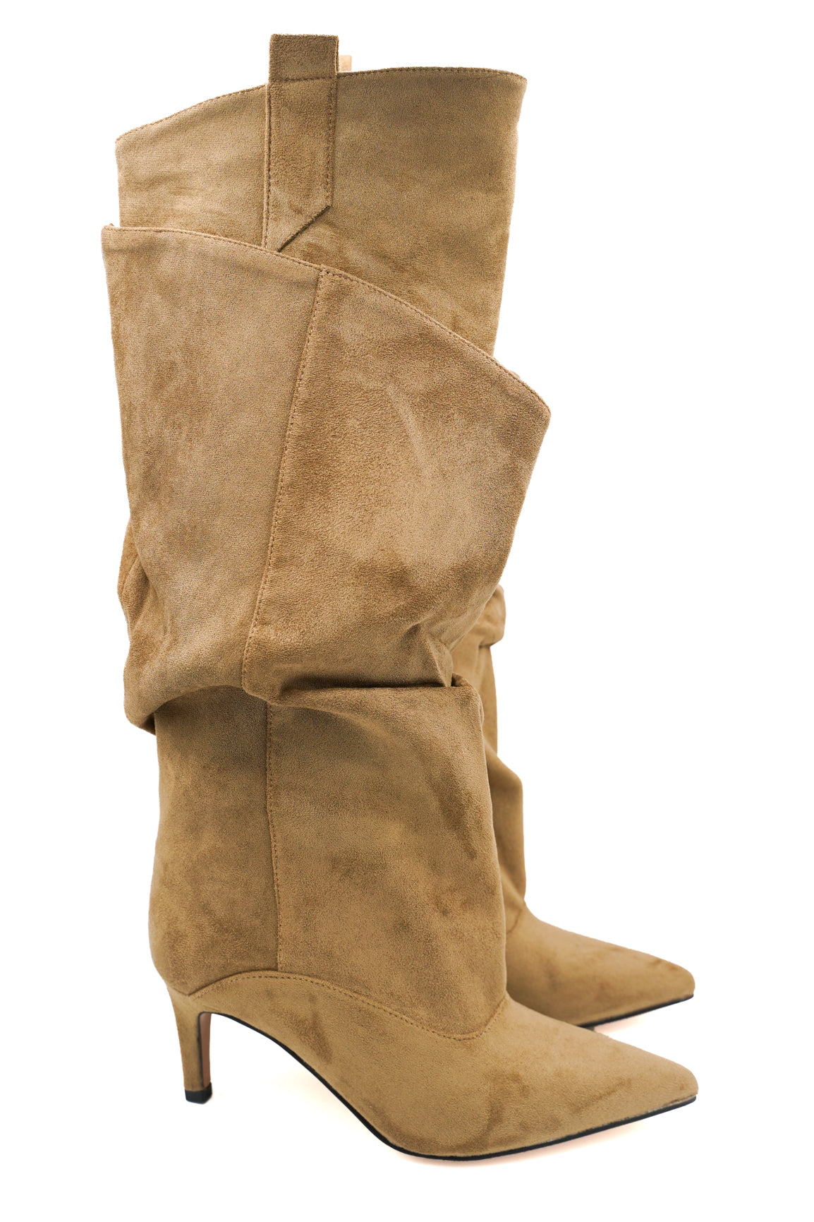 Gaia Shoes Fatima stivale alto arricciato scamosciato