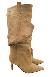Gaia Shoes Fatima stivale alto arricciato scamosciato