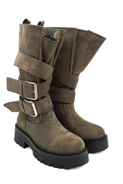 Gaia Shoes Giada stivali biker scamosciati