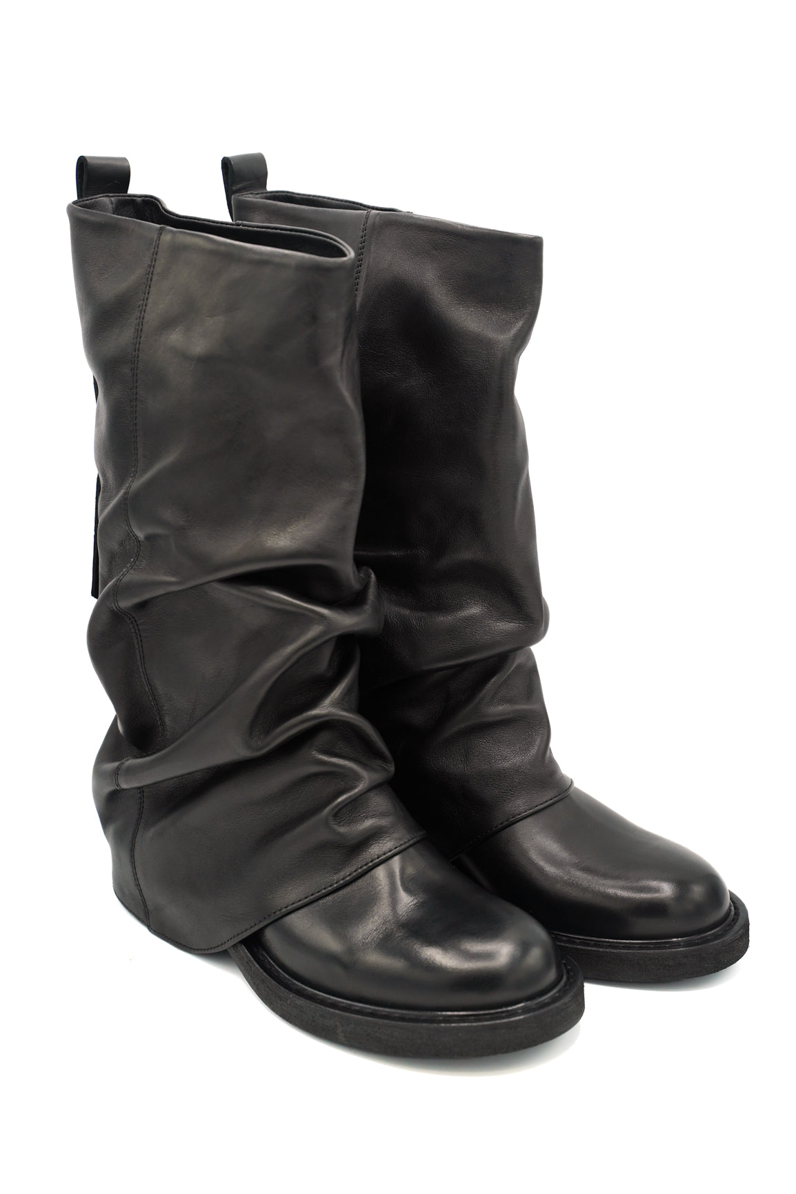 Metisse AK2167 stivali slouchy a struttura drappeggiata