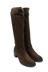 Gaia Shoes ST5035 stivali alti aderenti scamosciati
