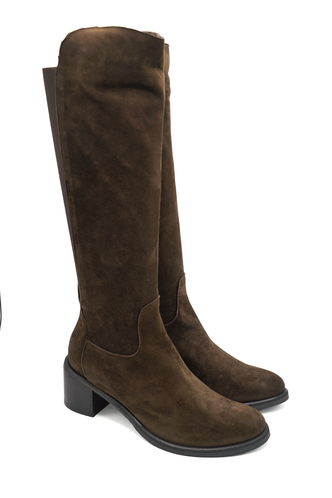 Gaia Shoes ST5035 stivali alti aderenti scamosciati