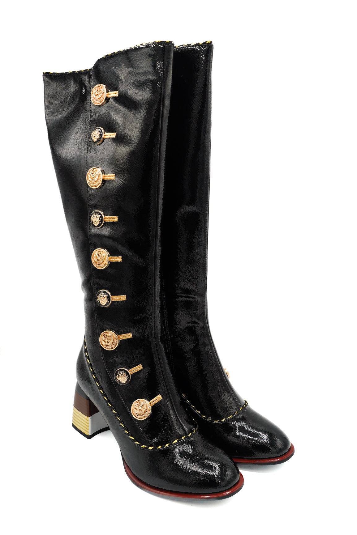 Rockaway 84688 Stivali vintage con grandi bottoni laterali