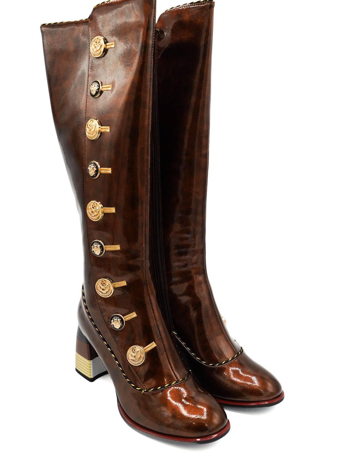 Rockaway 84688 Stivali vintage con grandi bottoni laterali