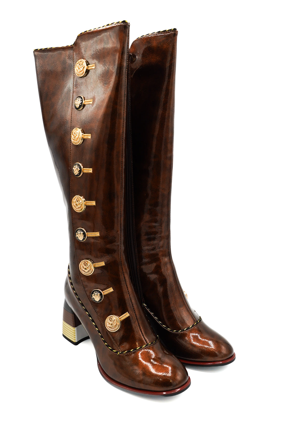 Rockaway 84688 Stivali vintage con grandi bottoni laterali