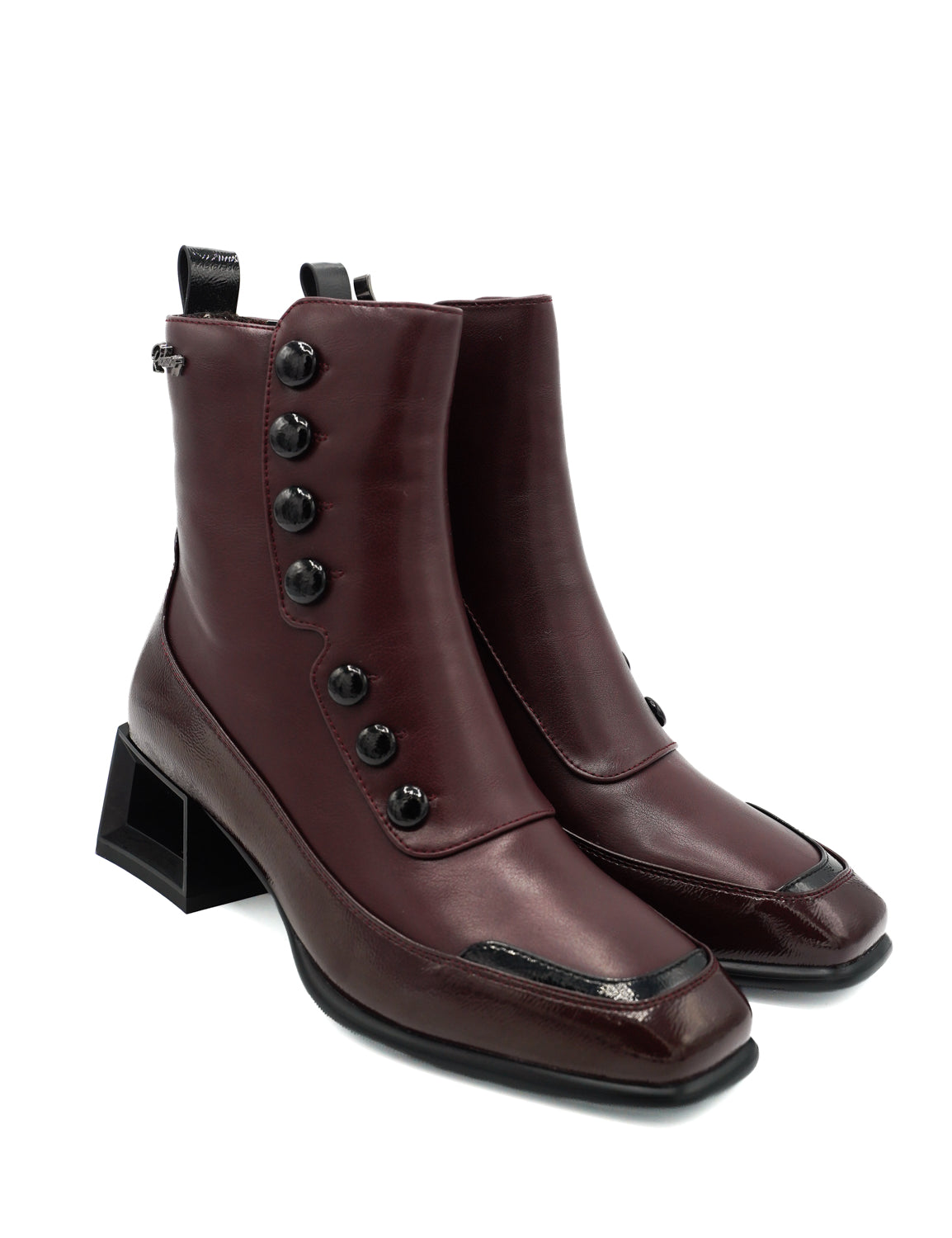 Rockaway 84666 Stivaletti d'ispirazione vittoriana con inserto lucido