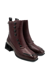 Rockaway 84666 Stivaletti d'ispirazione vittoriana con inserto lucido