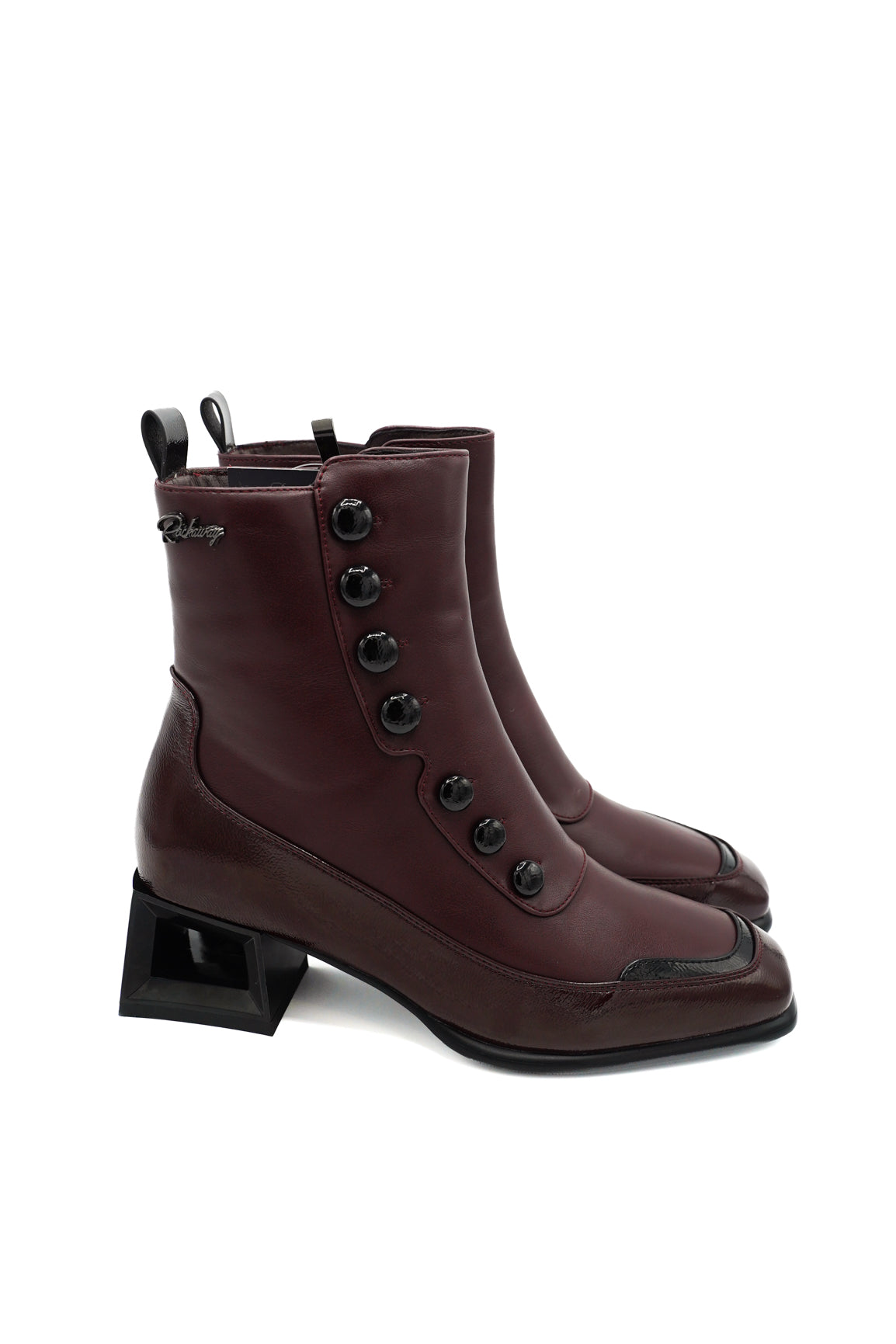 Rockaway 84666 Stivaletti d'ispirazione vittoriana con inserto lucido