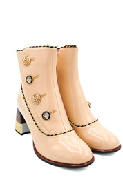 Rockaway 84687 Stivaletti in vernice con grandi bottoni ornamentali