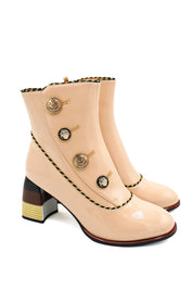 Rockaway 84687 Stivaletti in vernice con grandi bottoni ornamentali