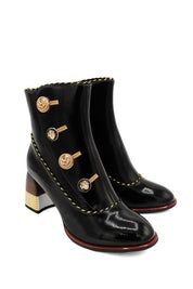 Rockaway 84687 Stivaletti in vernice con grandi bottoni ornamentali