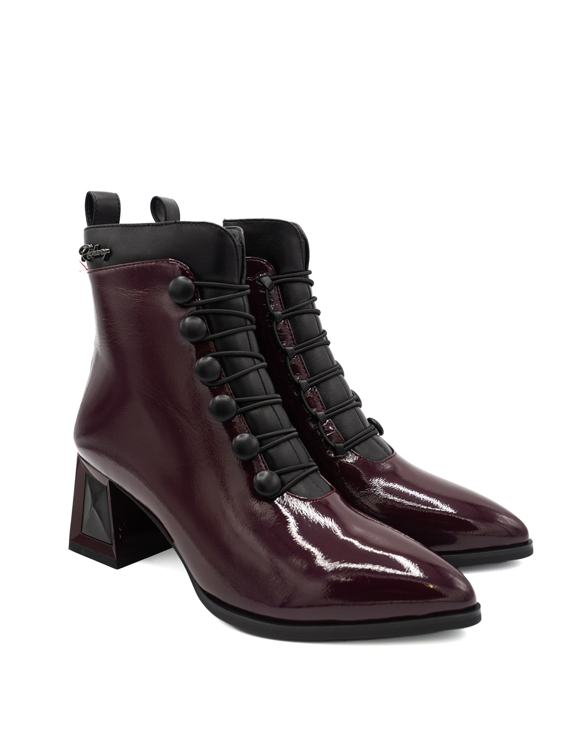 Rockaway 84659 Stivaletti con design bicolore e fila di bottoni bombati