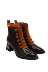 Rockaway 84659 Stivaletti con design bicolore e fila di bottoni bombati