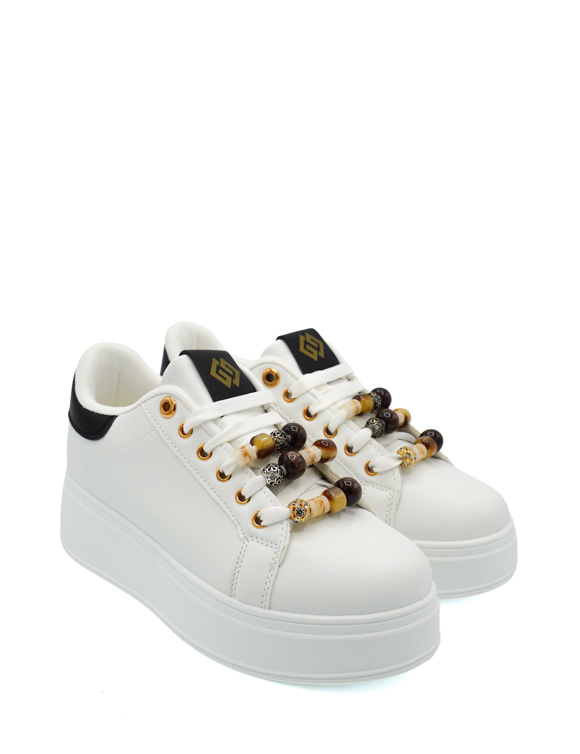 Gaia Shoes FR01 Sneakers platform con charms e perline