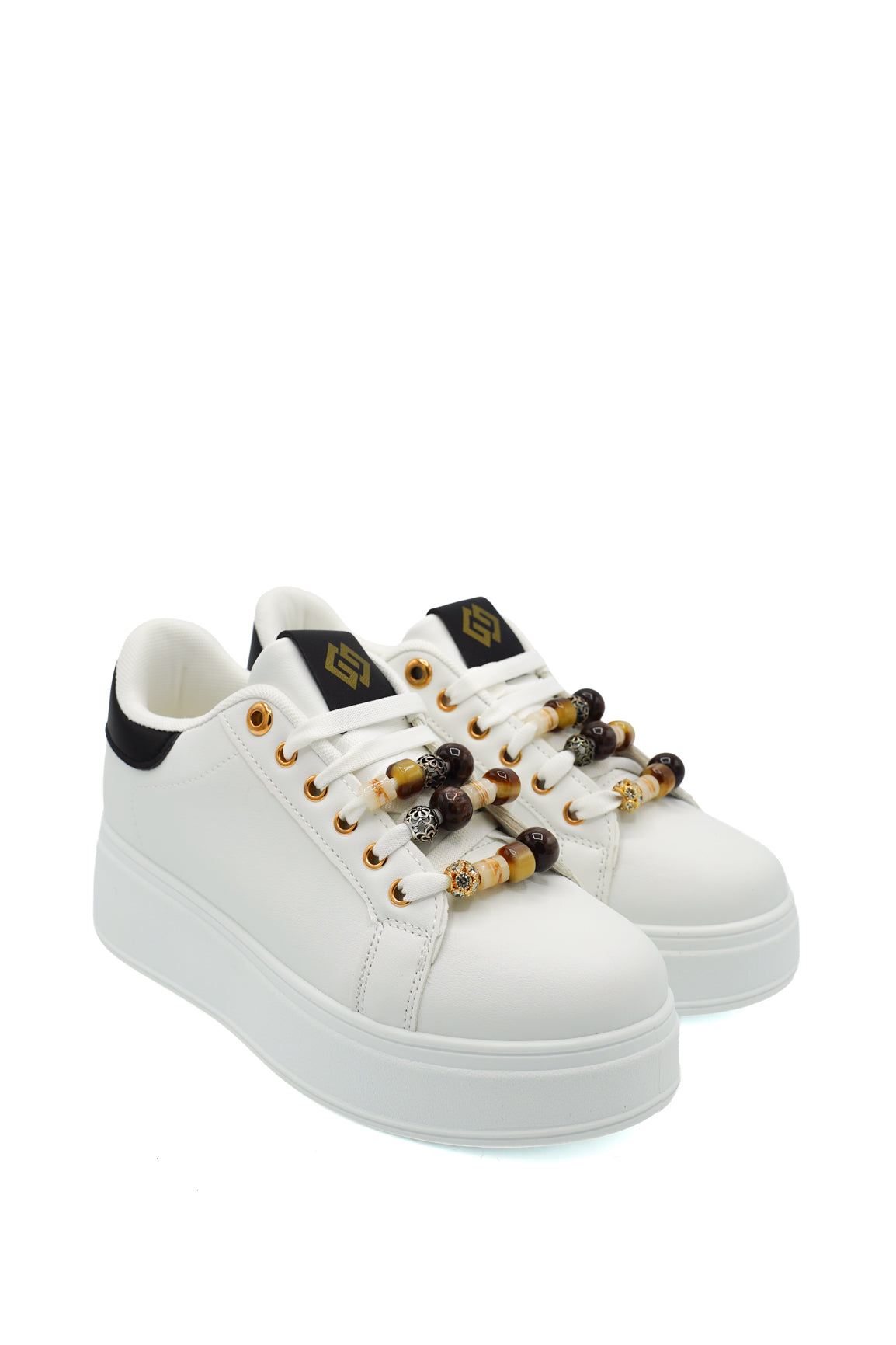 Gaia Shoes FR01 Sneakers platform con charms e perline