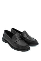 Gaia Shoes 100270326 Penny loafer arricciato in pelle