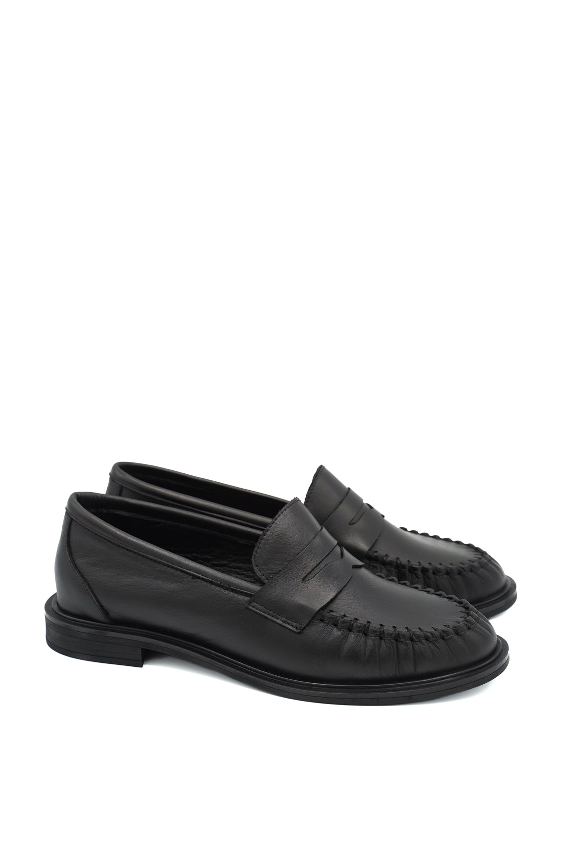 Gaia Shoes 100270326 Penny loafer arricciato in pelle