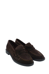 Gaia Shoes 100270326 Penny loafer scamosciati con cucitura arricciata