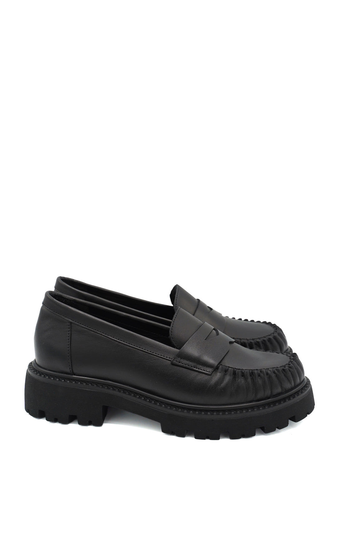 Gaia Shoes 100270007 Mocassini stile college con suola chunky