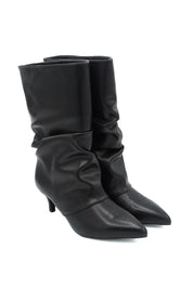 Gaia Shoes Maria Stivali morbidi e arricciati con tacco kitten
