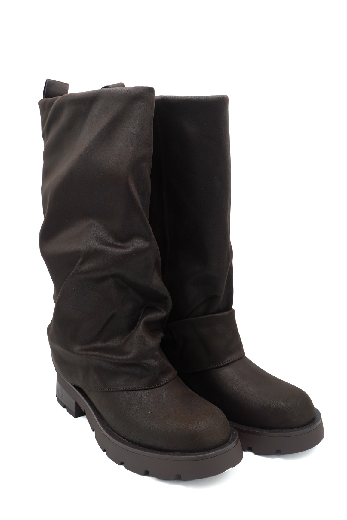Gaia Shoes 123 Stivali fold-over con suola carrarmato