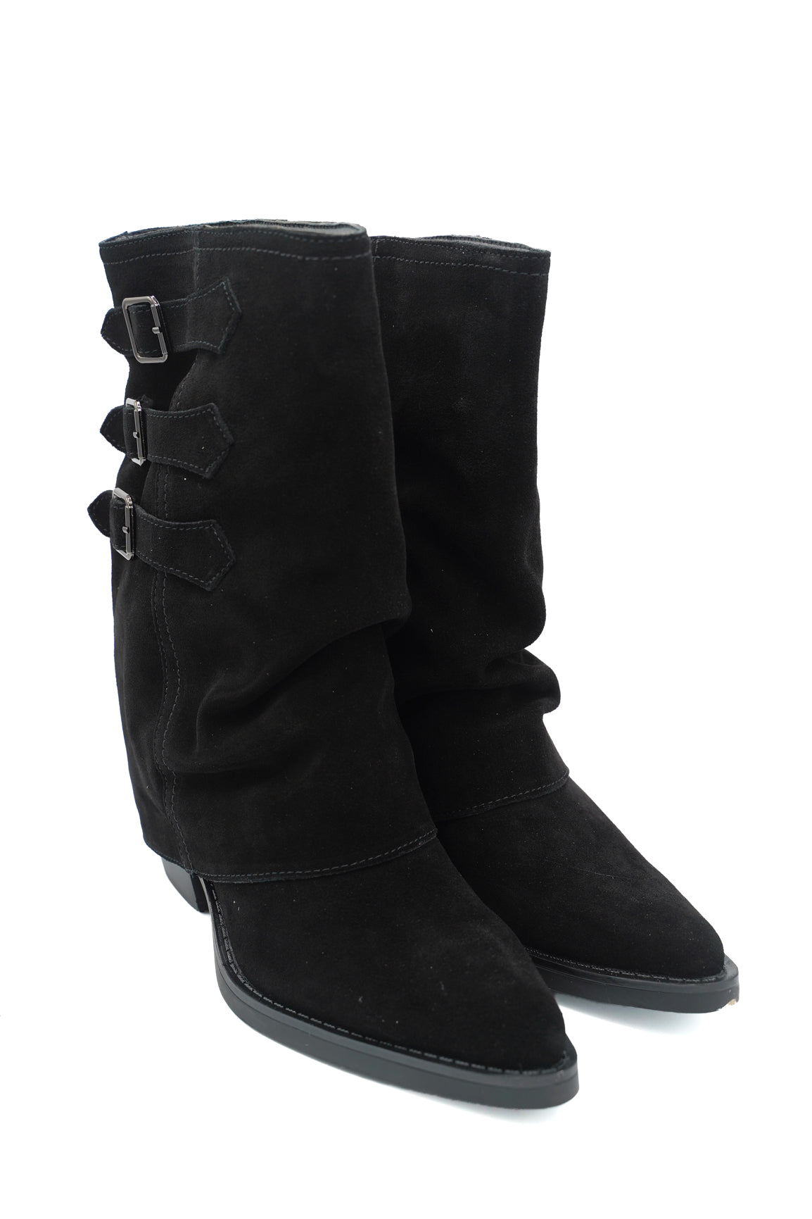 Gaia Shoes 2003 Texani effetto scamosciato con tre fibbie