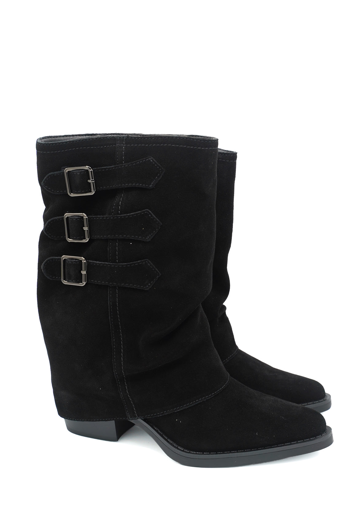 Gaia Shoes 2003 Texani effetto scamosciato con tre fibbie