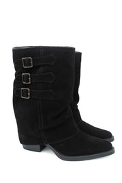 Gaia Shoes 2003 Texani effetto scamosciato con tre fibbie