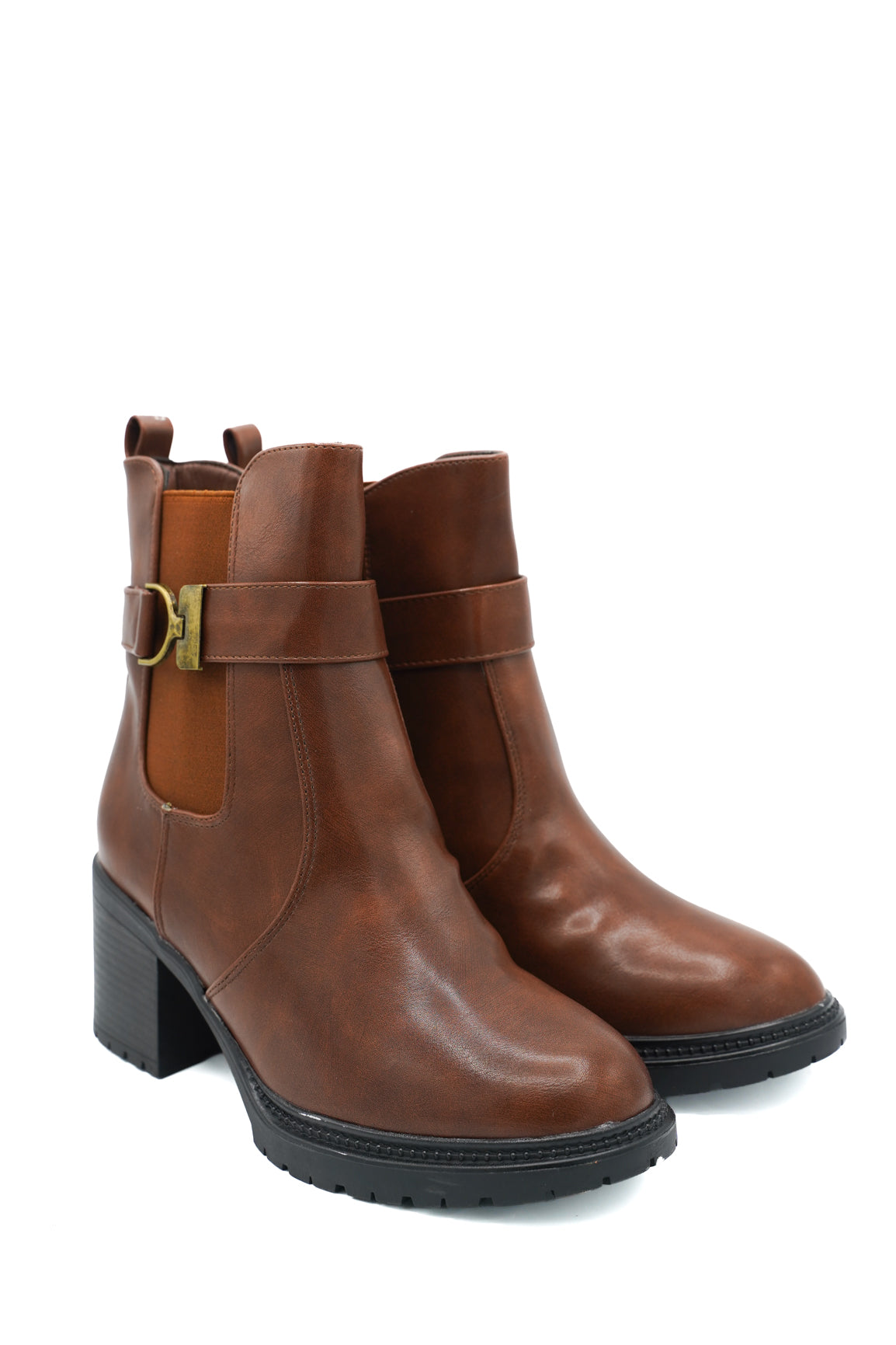 Gaia Shoes 354 Stivaletti con elastici laterali e cinturino ornamentale