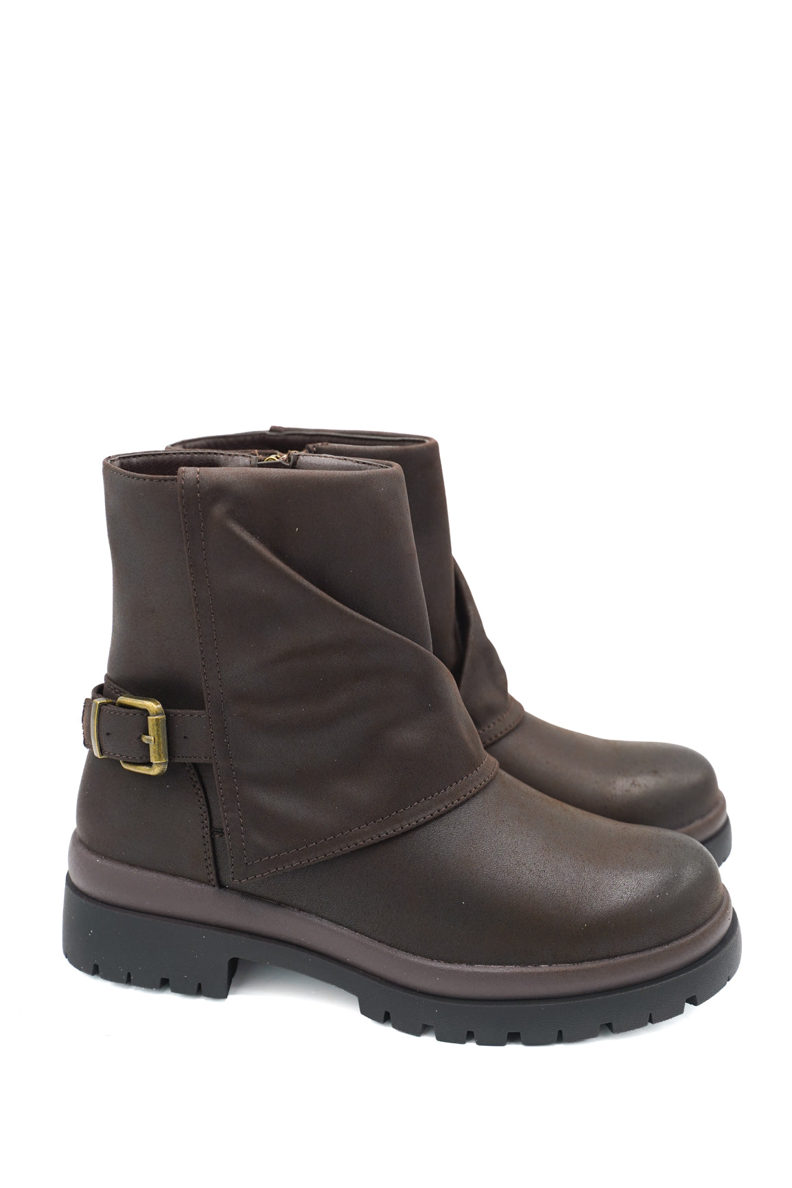 Gaia Shoes 555 Stivaletti effetto drappeggiato e fibbia decorativa