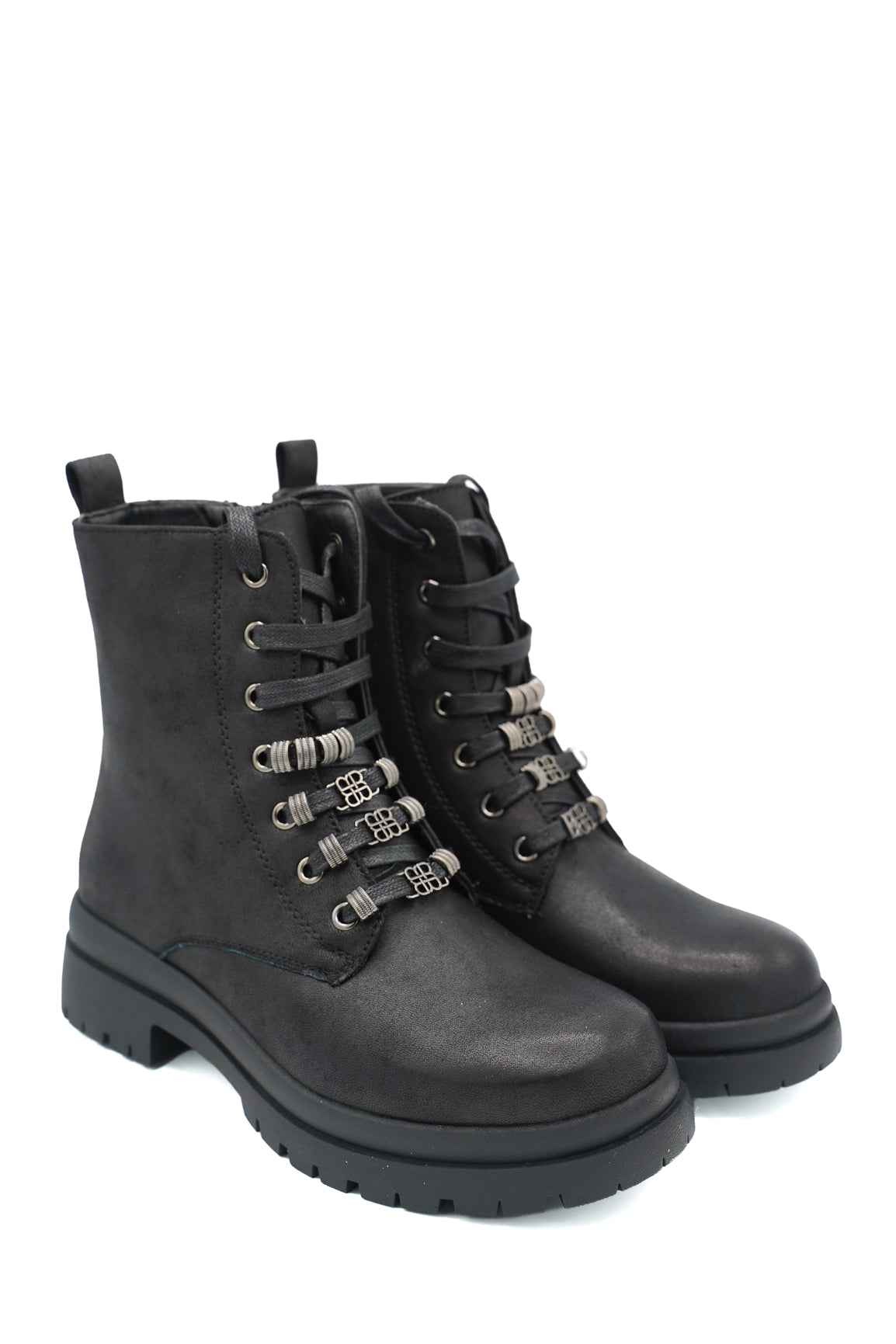 Gaia Shoes 551 Anfibi stringati con dettagli gioiello