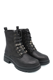 Gaia Shoes 551 Anfibi stringati con dettagli gioiello